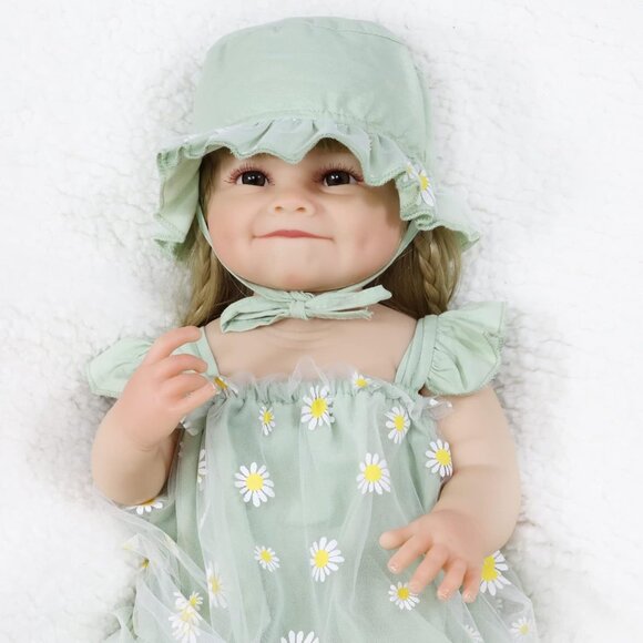 💫 Reborn Baby Dolls Green Realistic Silicone Full Body Weighted Soft Toy Gift